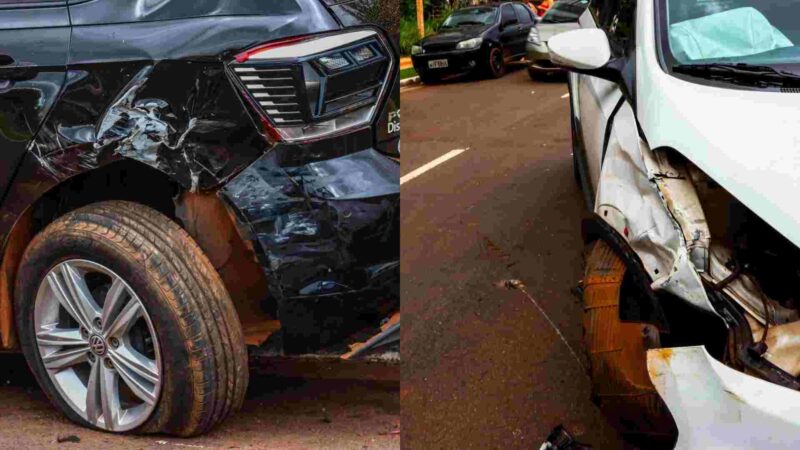 Motorista fica presa dentro de carro ao ser ‘fechada’ no trânsito e HB20 tombar em Campo Grande