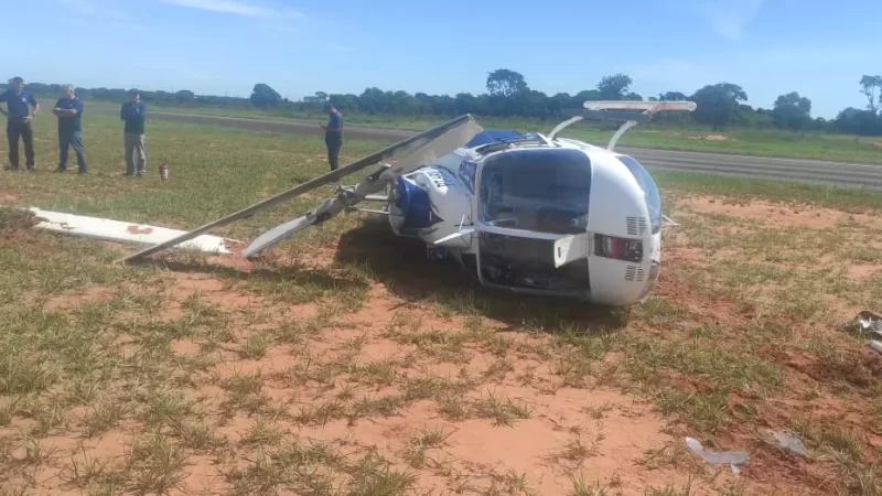 Helicóptero com quatro pessoas cai em Campo Grande