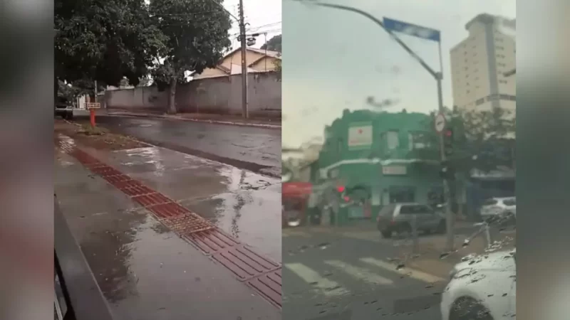 Campo Grande registra pancada de chuva após calorão de 40 °C e tempo seco