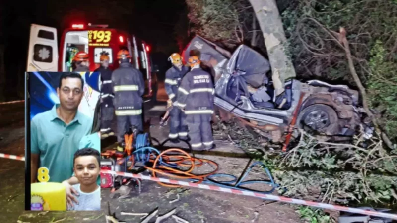 Criança é transferida para UTI e pai e irmão mortos em acidente são velados em MS