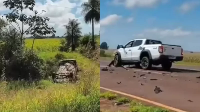 Um morre e dois ficam feridos em acidente com caminhonete na BR-463