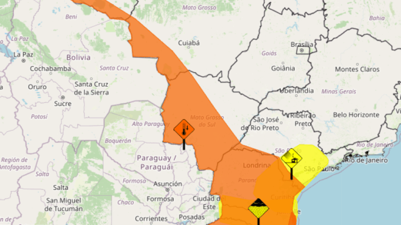 MS inicia a semana em “alerta laranja” para queda de temperatura