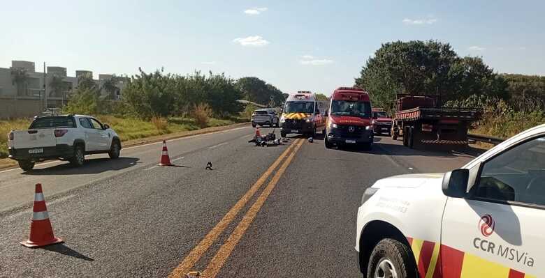 Casal é socorrido em estado gravíssimo após acidente na BR-163, em Campo Grande