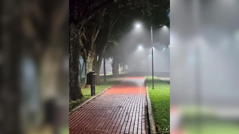Sob alerta de tempestade, Maracaju amanhece com neblina intensa e baixa visibilidade