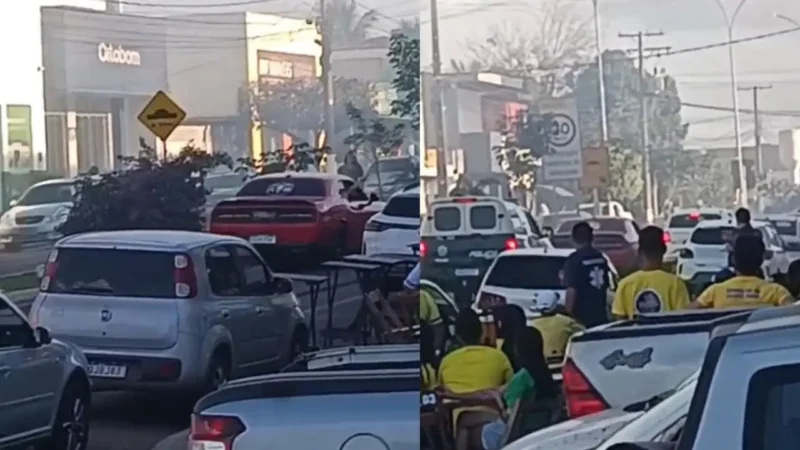 Prefeito foge da polícia após cantar pneu de carro paraguaio no centro de Ivinhema