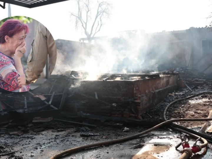 Moradora se desespera ao ver casa destruída por incêndio em Campo Grande: ‘Não tenho para onde ir’