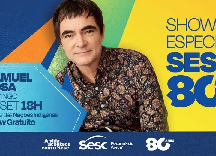 Sesc comemora 80 anos com grande show de Samuel Rosa em Campo Grande